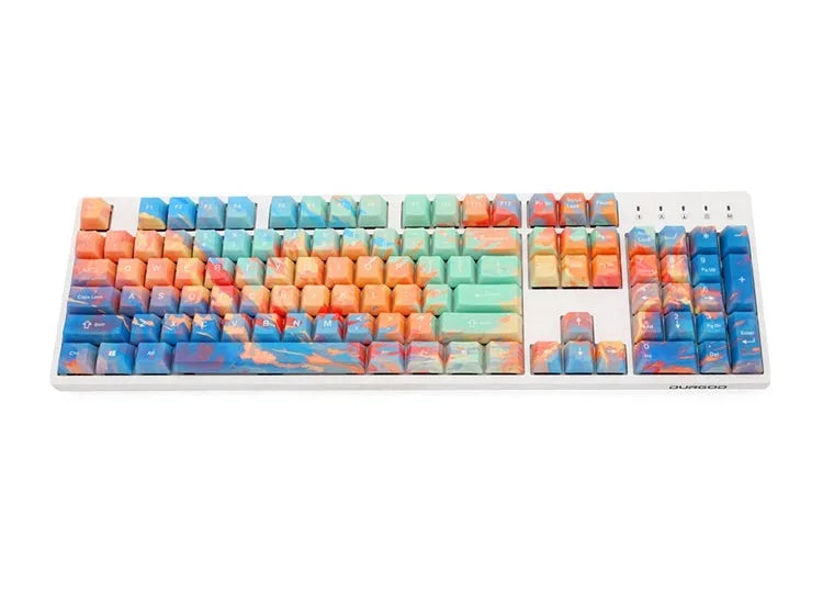 Five-sided sublimation sunset OEM keycap for mechanical keyboard customisation, colourful design