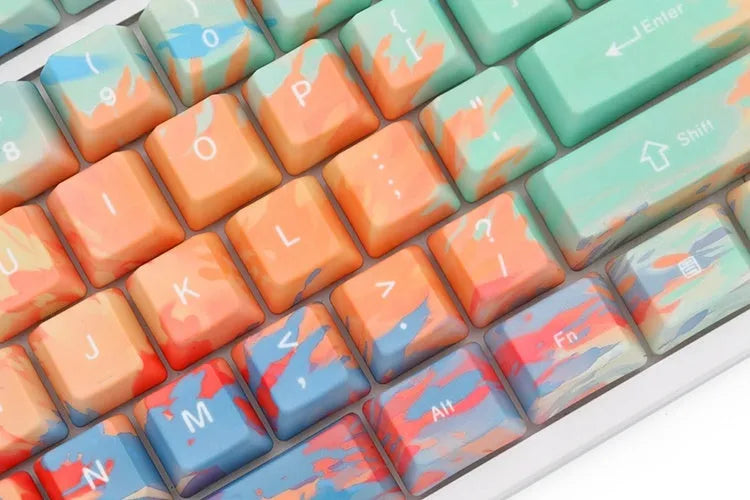 Five-sided sublimation sunset OEM keycap for mechanical keyboard customisation, colourful design