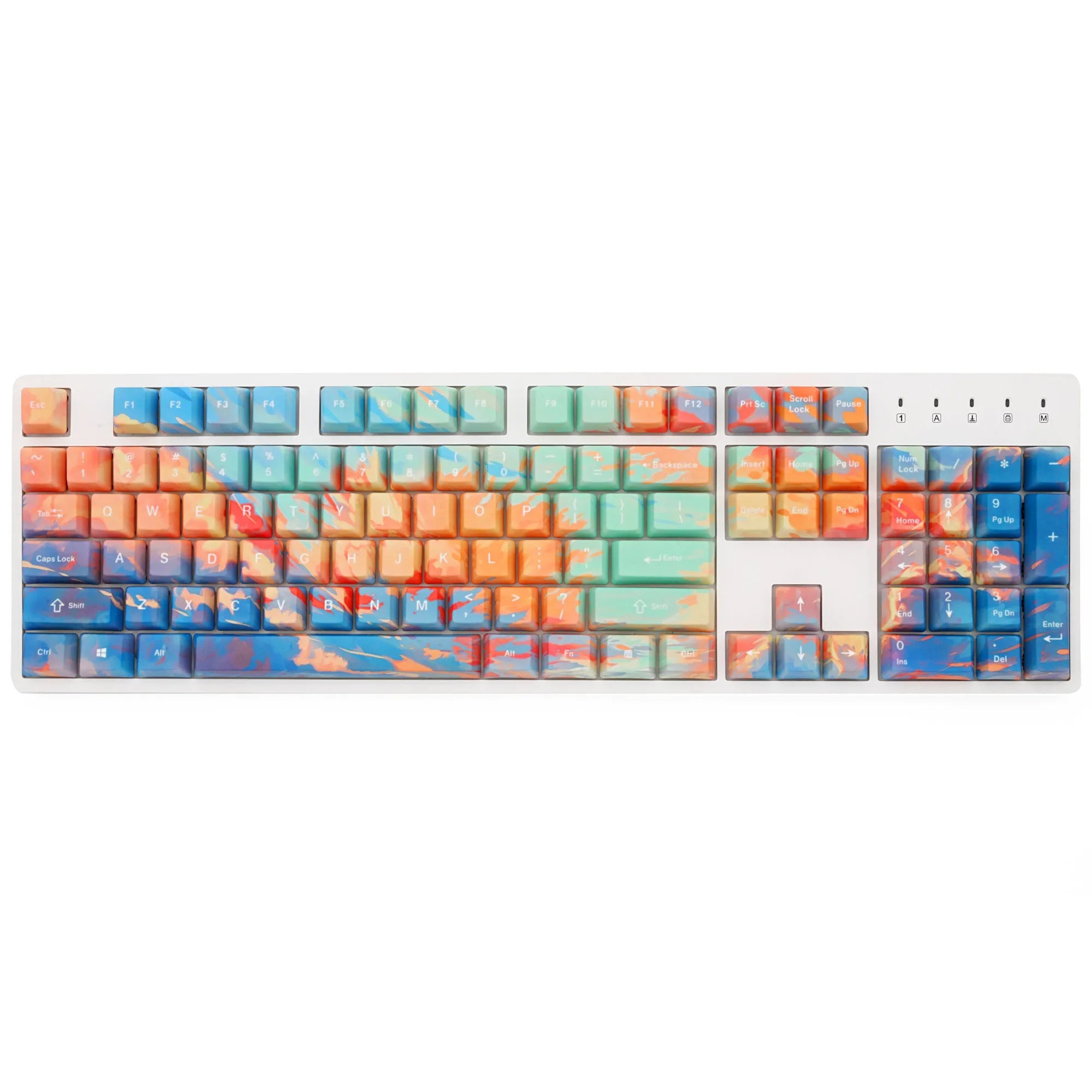 Five-sided sublimation sunset OEM keycap for mechanical keyboard customisation, colourful design