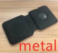 White magnetic wireless charging dock in folded position showing dual charging surfaces and Type-C port