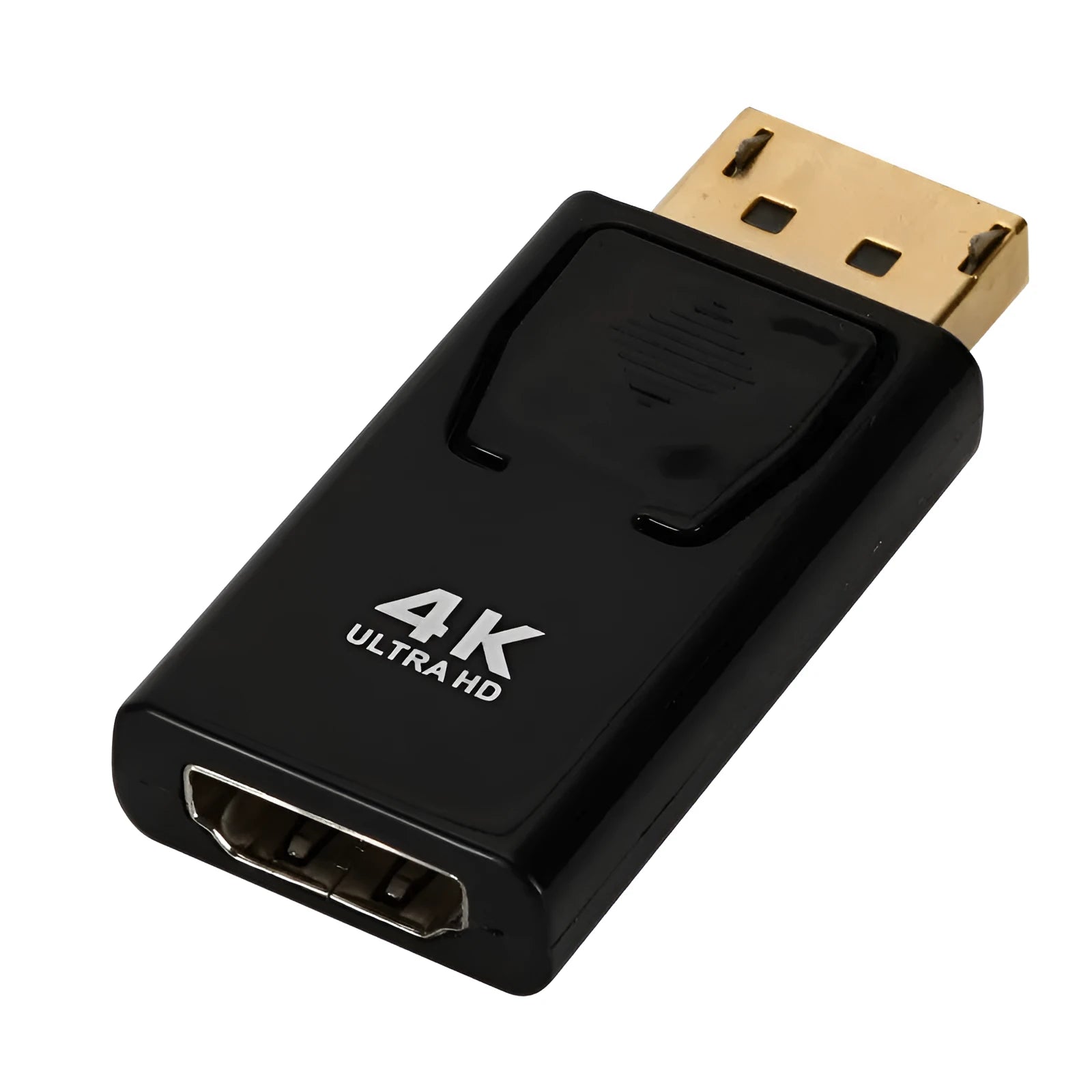 Black DisplayPort to HDMI adapter cable for 4K video and 100 MB/s data transfer