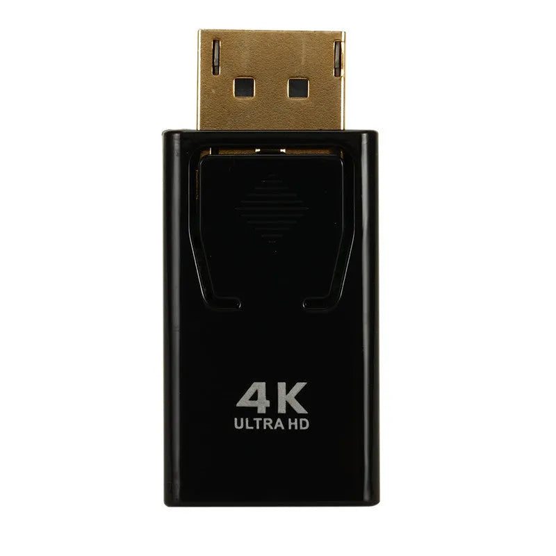 Black DisplayPort to HDMI adapter cable for 4K video and 100 MB/s data transfer