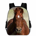 Cartoon horse head design school backpack in polyester available in multiple colours and sizes