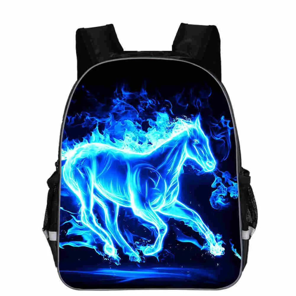 Cartoon horse head design school backpack in polyester available in multiple colours and sizes