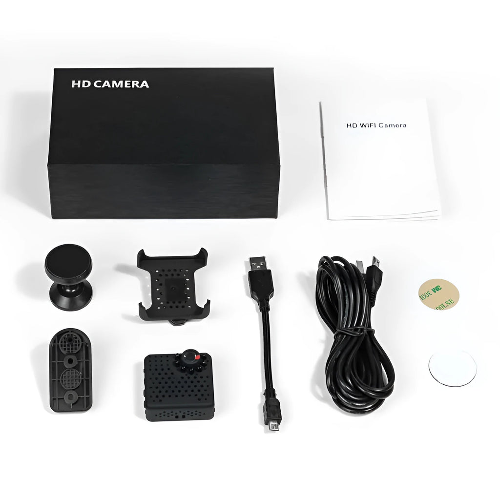 W18 black plastic trail camera with 1080P non-light night vision lens and mounting bracket for outdoor use