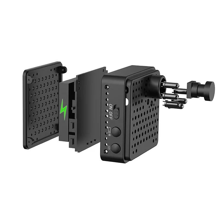 W18 black plastic trail camera with 1080P non-light night vision lens and mounting bracket for outdoor use