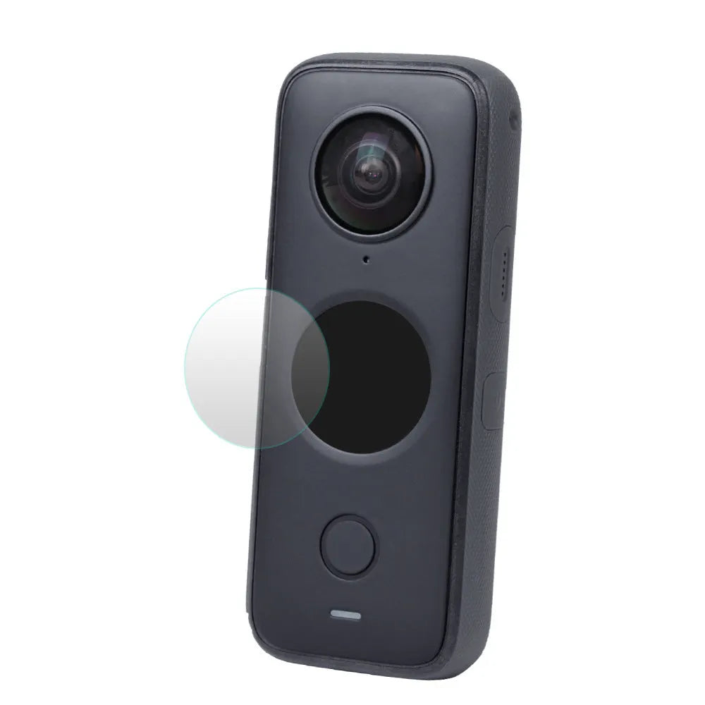 Black tempered glass screen protector for Insta360 ONE X2 action camera with explosion-proof film