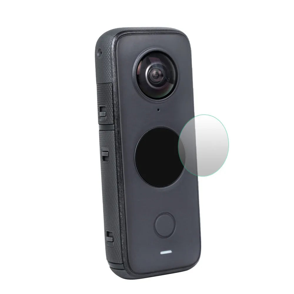 Black tempered glass screen protector for Insta360 ONE X2 action camera with explosion-proof film