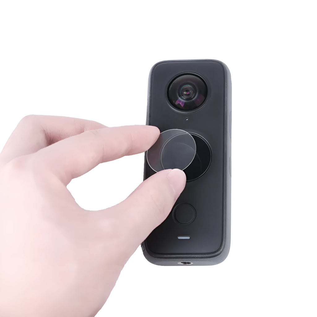 Black tempered glass screen protector for Insta360 ONE X2 action camera with explosion-proof film