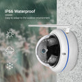 Wireless dome camera with 5MP 1080P resolution, 3.6mm lens, and infrared night vision in semi-metal housing