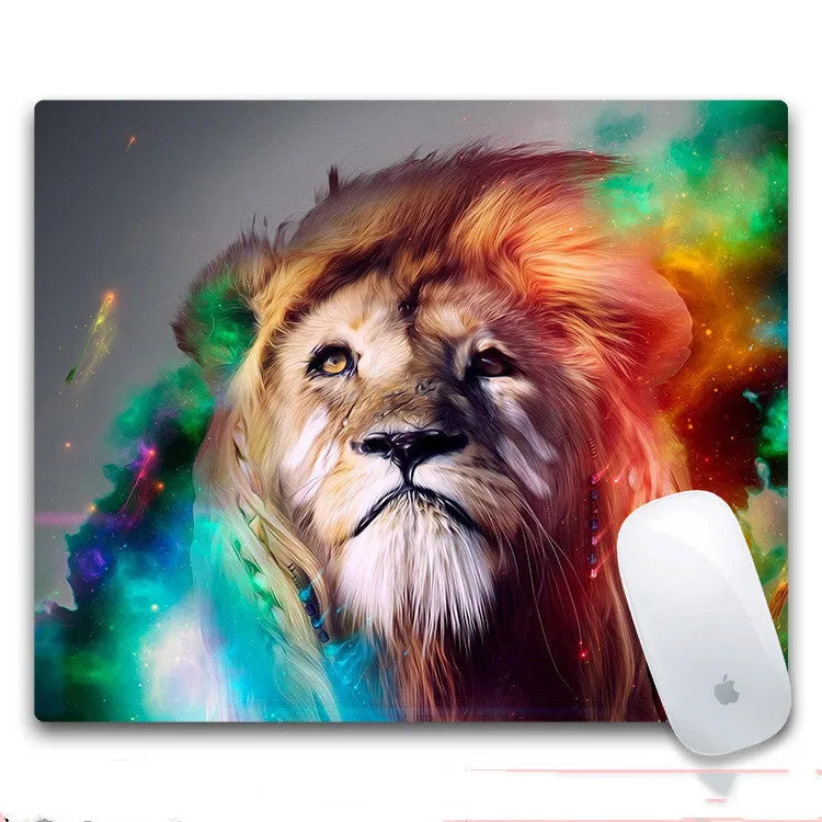 Custom printed rubber mouse pad with cloth surface showing pattern style options A through H