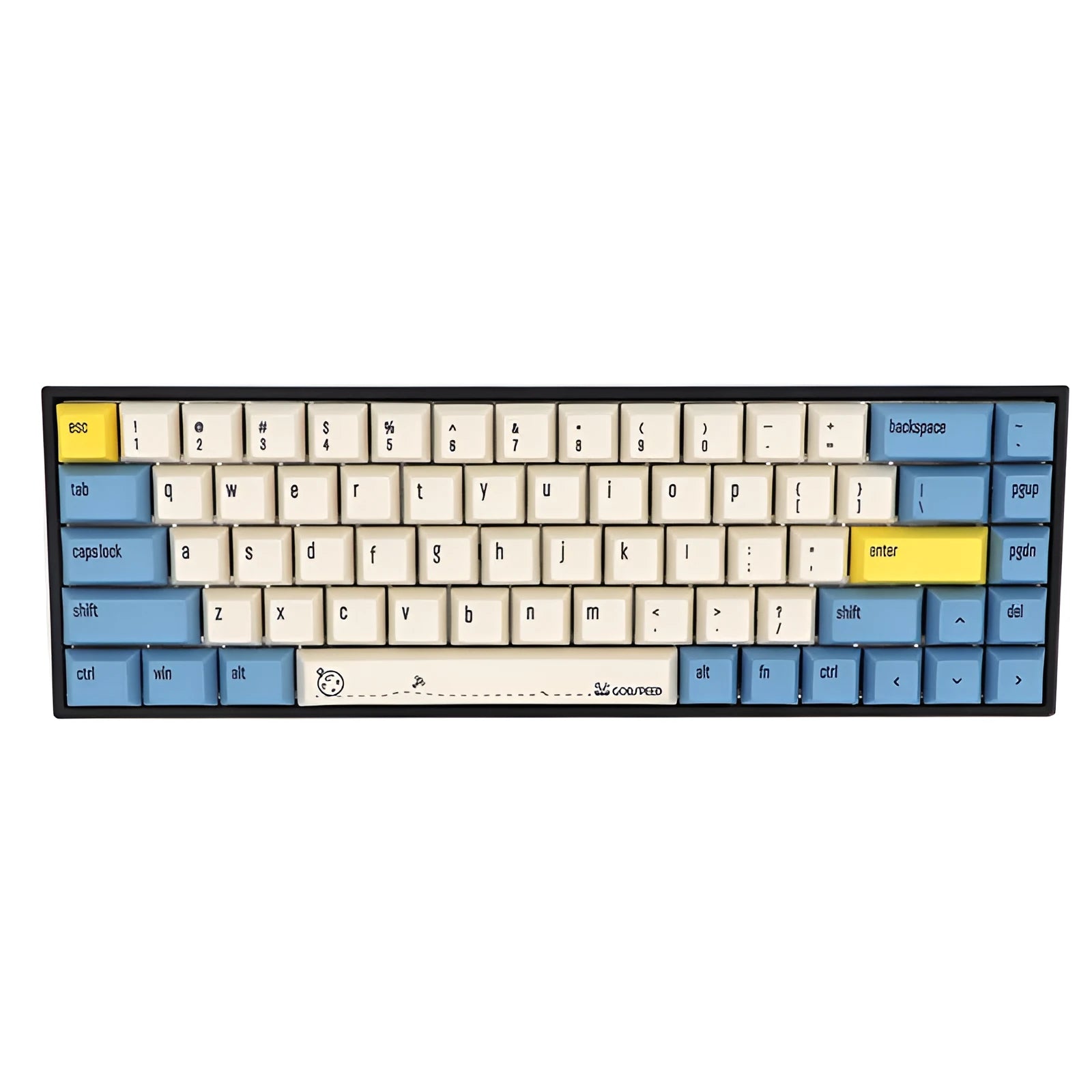 68-key PBT double-shot keycap set for mechanical keyboards, displayed in multiple colour options.