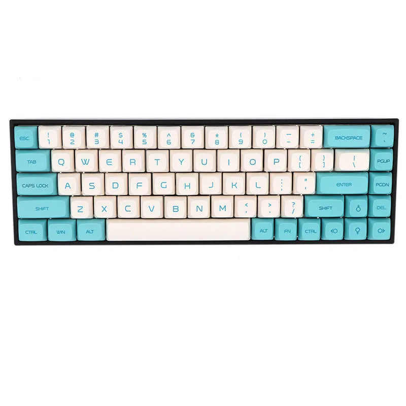 68-key PBT double-shot keycap set for mechanical keyboards, displayed in multiple colour options.