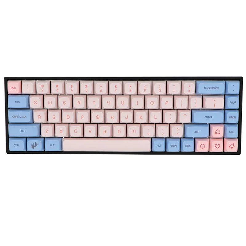 68-key PBT double-shot keycap set for mechanical keyboards, displayed in multiple colour options.