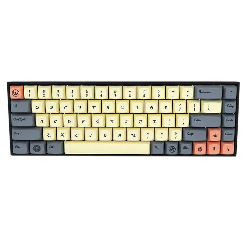 68-key PBT double-shot keycap set for mechanical keyboards, displayed in multiple colour options.