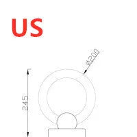Wooden circular Nordic style LED chandelier with a round acrylic lampshade, shown in two diameter options.