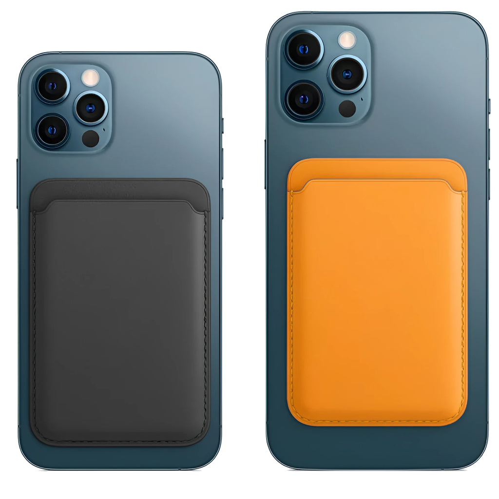 Magnetic card holder iPhone case in PU leather with MagSafe compatibility in multiple colour options