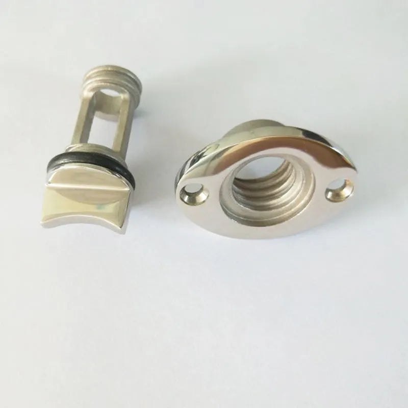 Stainless steel 316 marine water plug for ships and yachts measuring 38mm diameter by 50mm length
