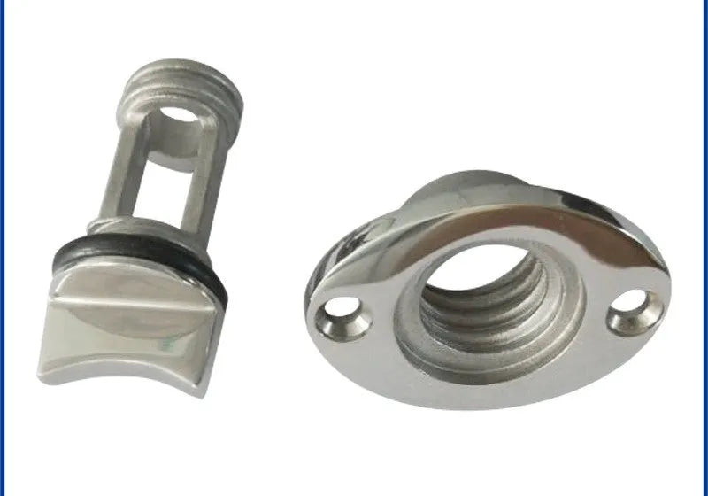 Stainless steel 316 marine water plug for ships and yachts measuring 38mm diameter by 50mm length