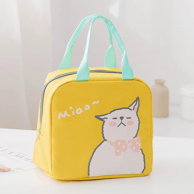 Thickened thermal insulation portable lunch box with integrated carrying bag in multiple colour designs