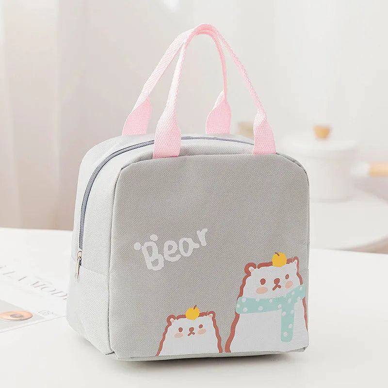 Thickened thermal insulation portable lunch box with integrated carrying bag in multiple colour designs