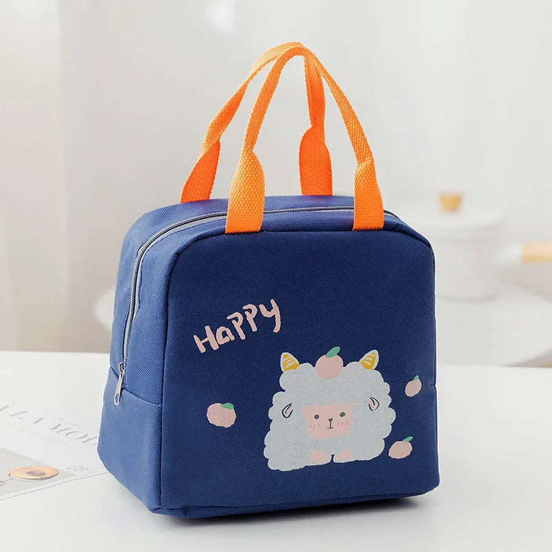 Thickened thermal insulation portable lunch box with integrated carrying bag in multiple colour designs