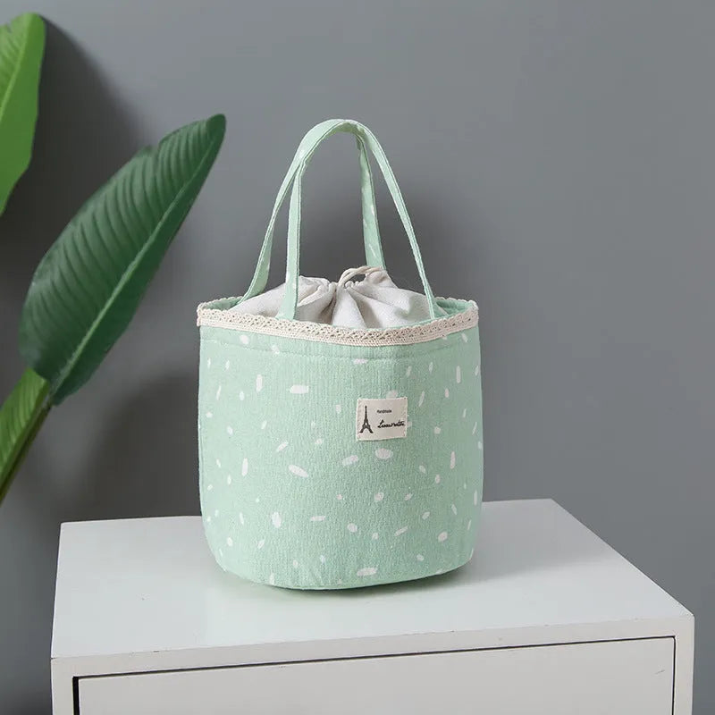 Thickened thermal insulation portable lunch box with integrated carrying bag in multiple colour designs
