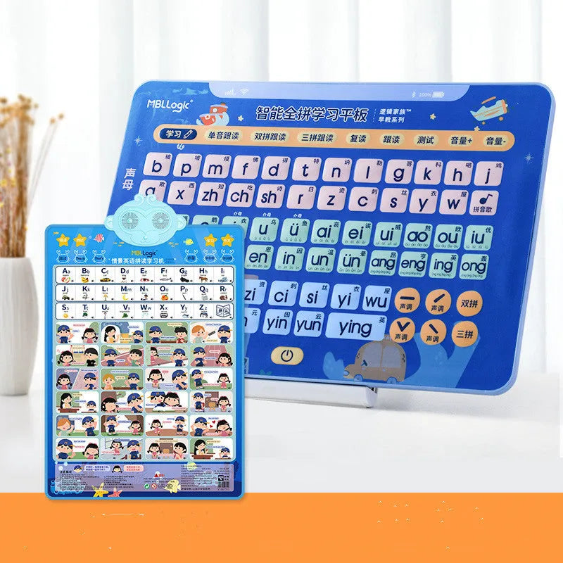 Interactive Chinese character training wall chart educational toy for children with audio.