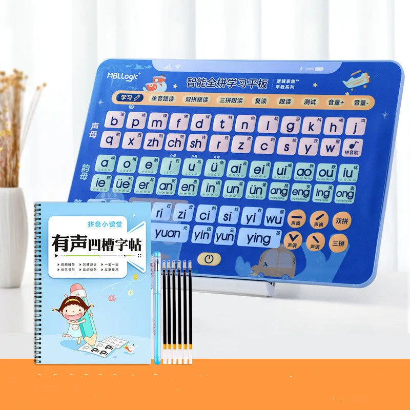 Interactive Chinese character training wall chart educational toy for children with audio.
