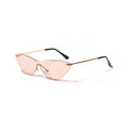 Brown vintage metal frame sunglasses for adults with UV400 protection