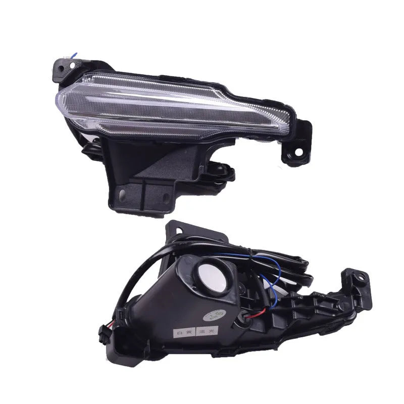 Angkesaila LED daytime running light for Mazda 3 2017 with streamer turning function and ice blue glow, black housing