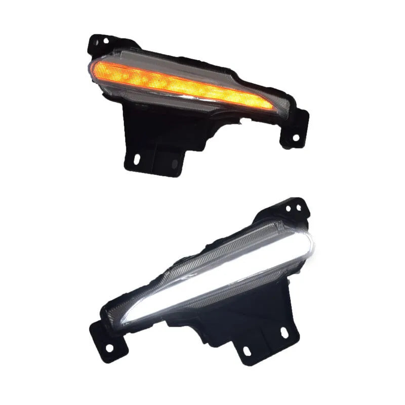 Angkesaila LED daytime running light for Mazda 3 2017 with streamer turning function and ice blue glow, black housing