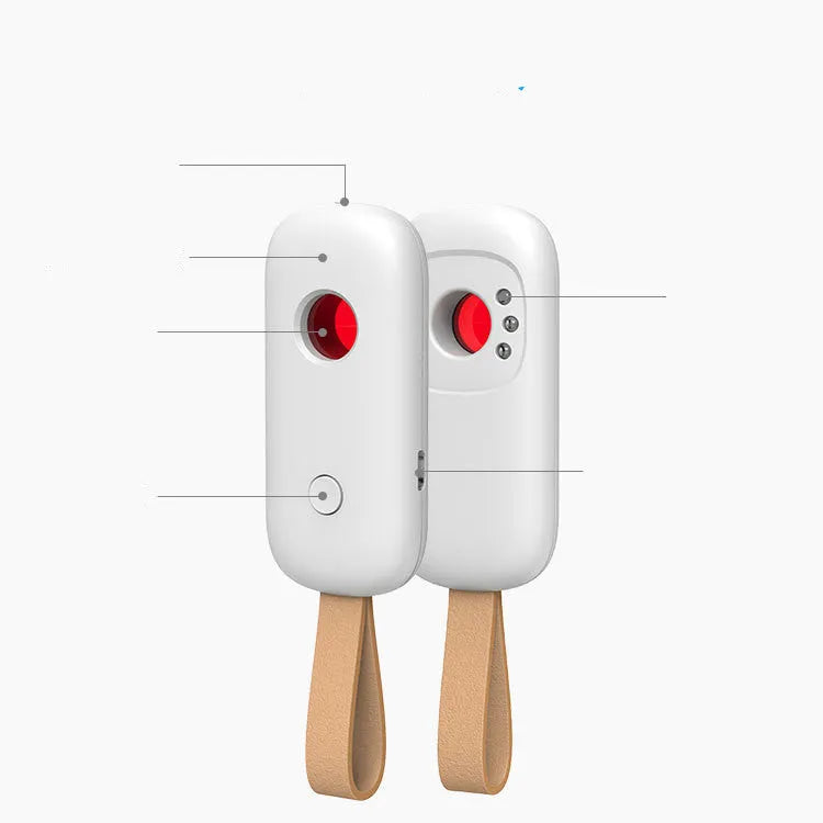 White New-T6 RF detector with ABS body, 77x34x15 mm, scanning 50-3G MHz frequencies with alarm mode