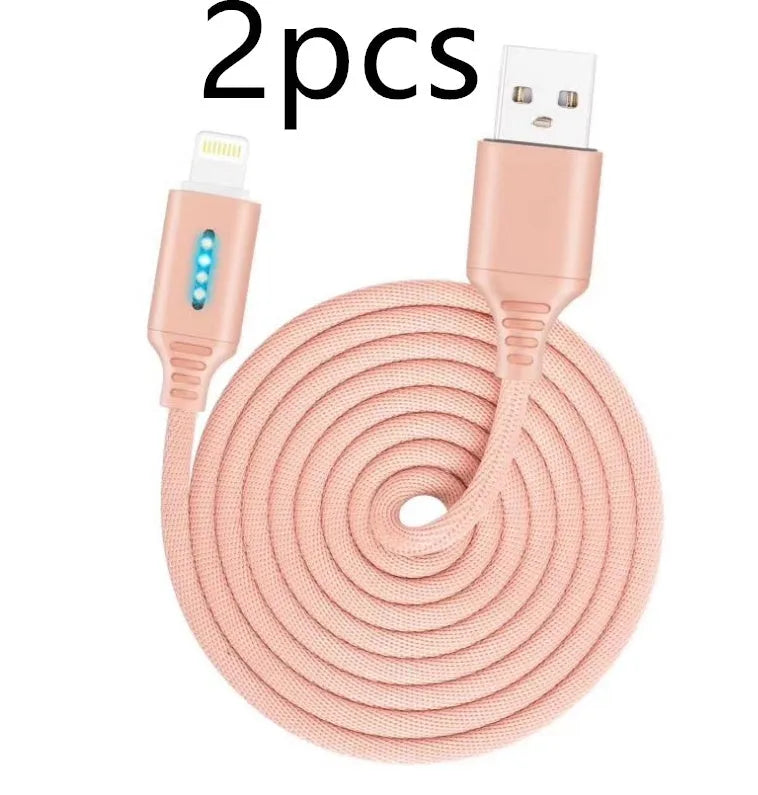 Black fabric braided USB charging cable with Type-C connector, shown at full 1-metre length.