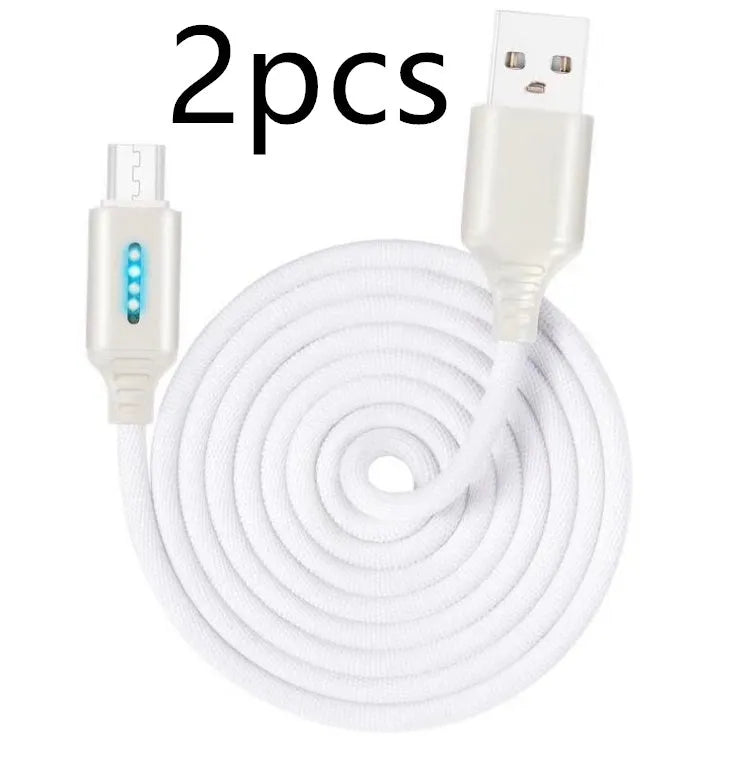 Black fabric braided USB charging cable with Type-C connector, shown at full 1-metre length.