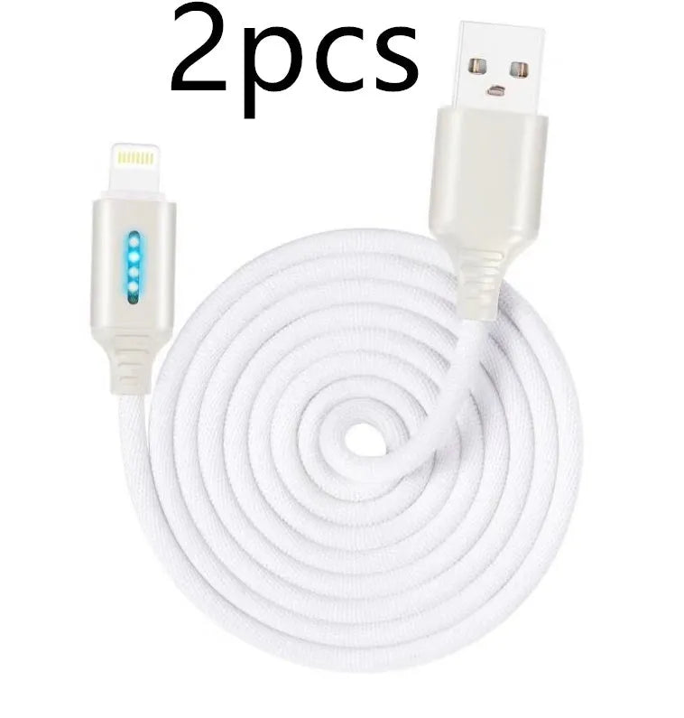 Black fabric braided USB charging cable with Type-C connector, shown at full 1-metre length.