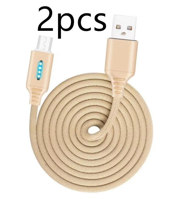 Black fabric braided USB charging cable with Type-C connector, shown at full 1-metre length.