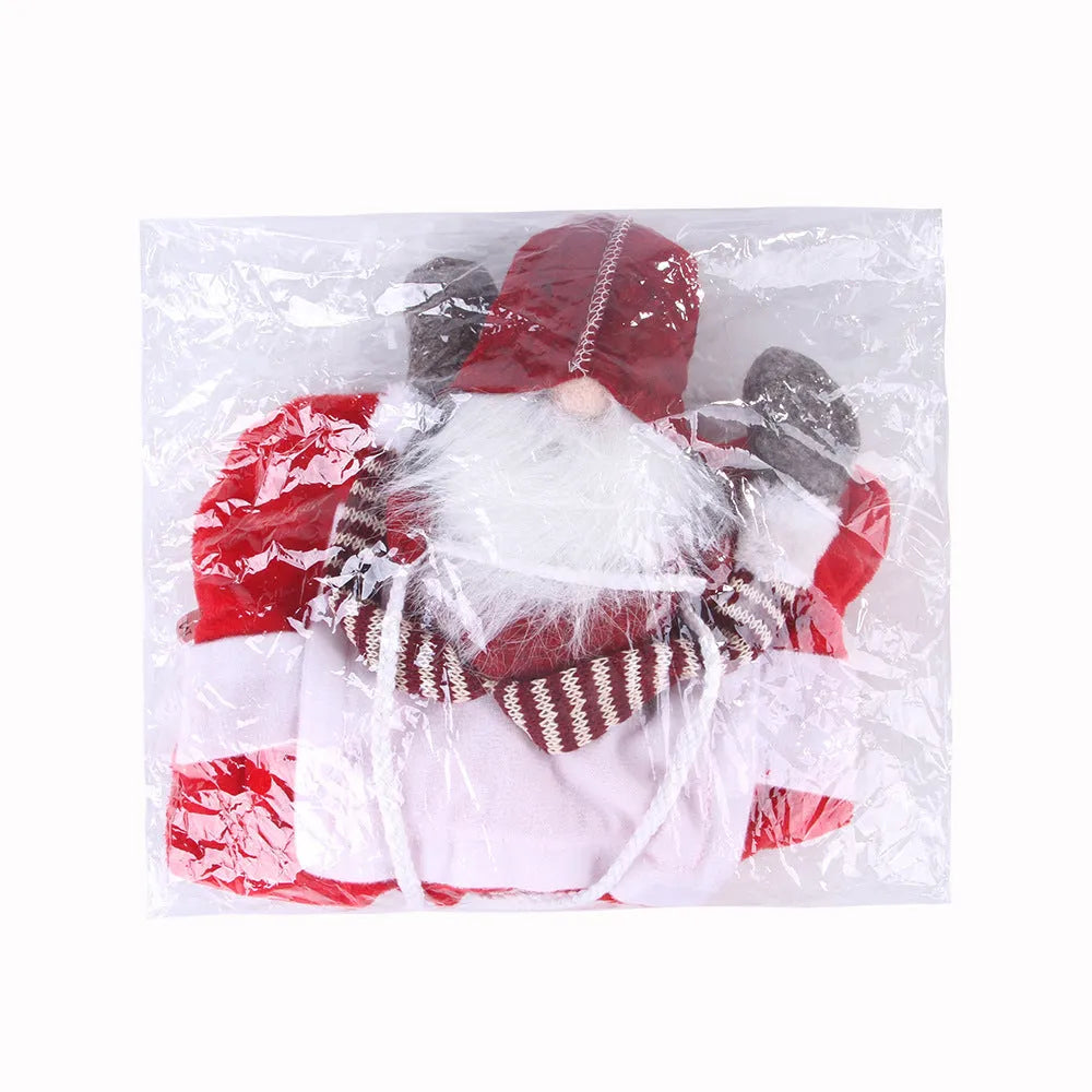 Pet Christmas riding transformation costume in red flannel Santa style with Velcro fastening on a dog or cat
