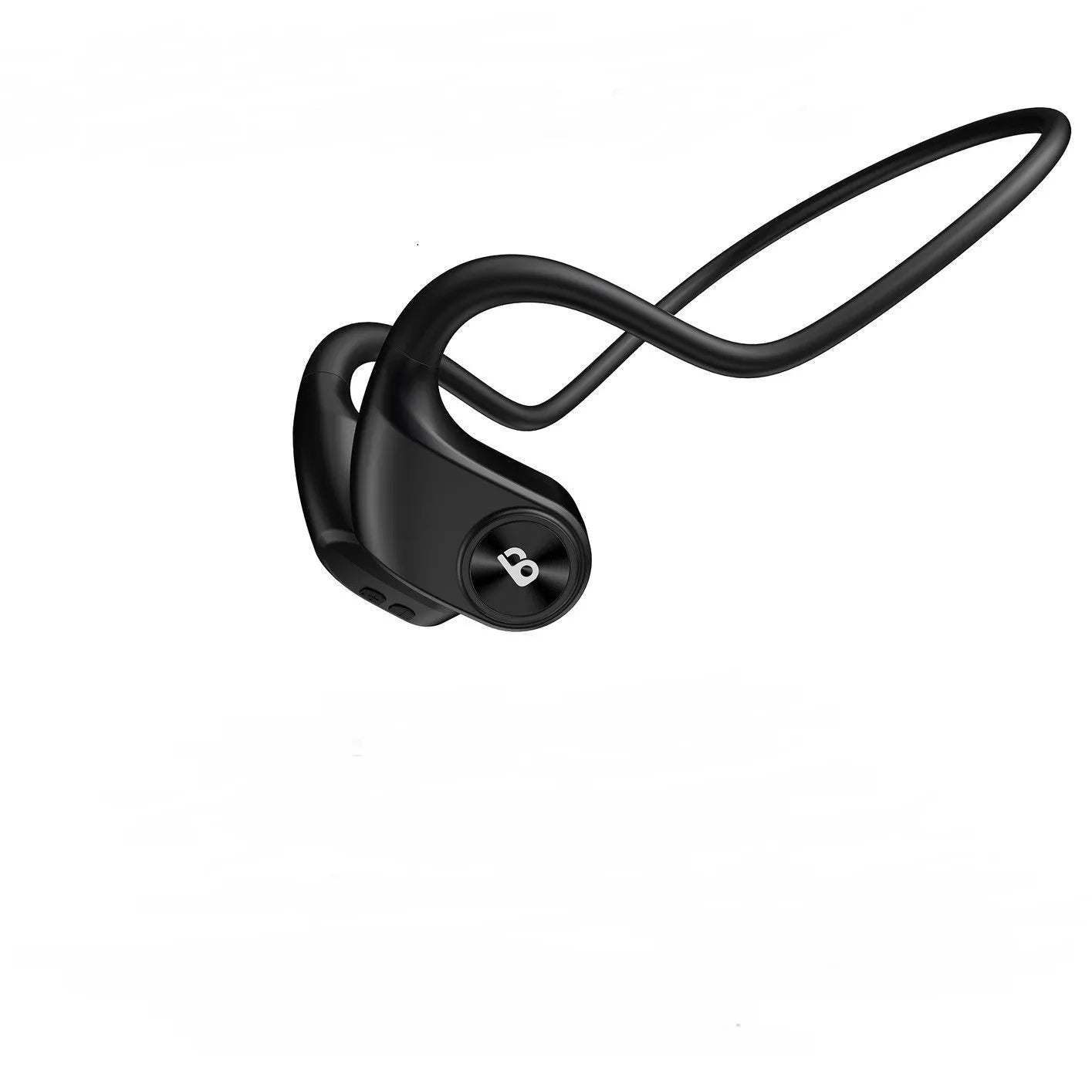 Bone conduction wireless ear-mounted sports headphones in Black, lightweight 30.8g for fitness use