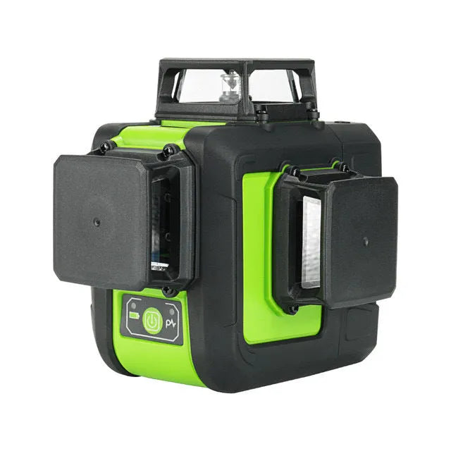 Compact 2-wire laser level gauge with red or green 635nm beam on a work surface