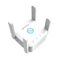 PIXLINK AC24 black and white dual-band wireless router with lightning protection and international power adapters