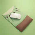 Kiwi fruit pattern mouse pad with silicone gel wrist cushion measuring 27cm by 18cm