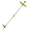 Manual gardening weeding tool with aluminium handle and plastic head for weed removal