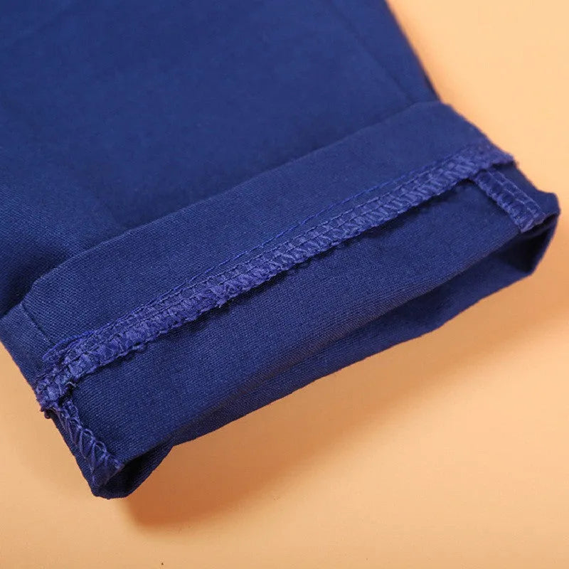 Boys' blue cotton blend clothing suit with vest, turtleneck, tie, and trousers