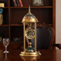 Nordic pendulum wall clock with metal case and glass mirror dial measuring 46x16cm