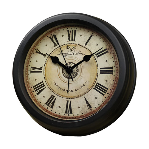 European retro style 6-inch round desk alarm clock with silent sweep movement