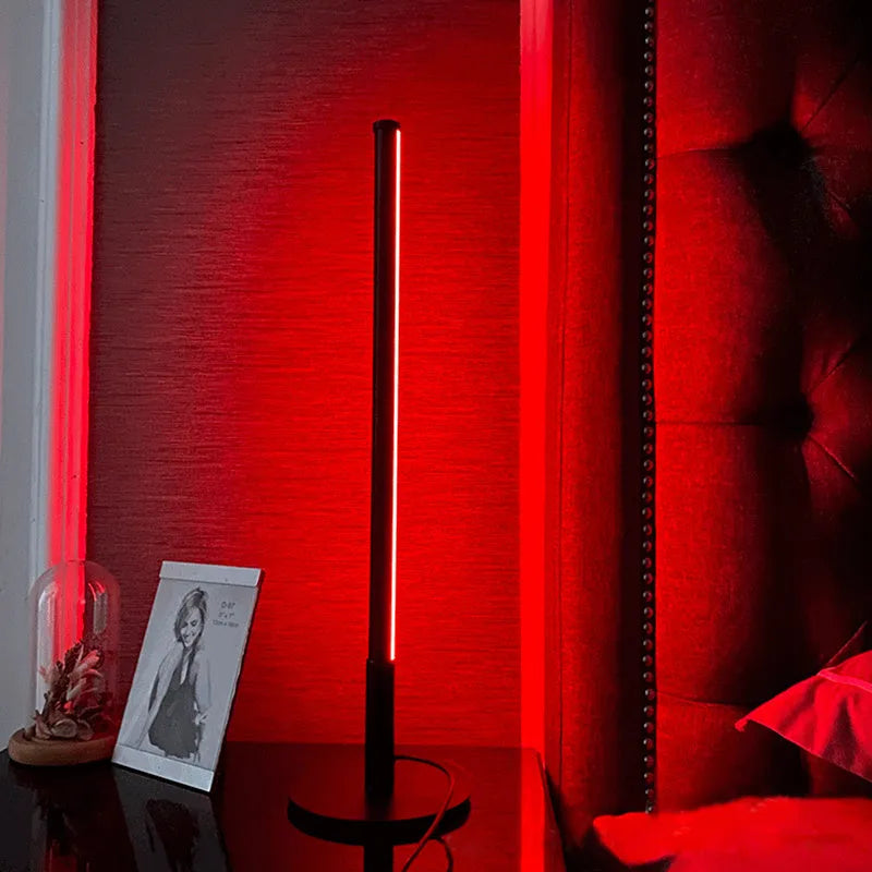 Nordic minimalism black or gold LED bedside table lamp with remote control measuring 150x150x440mm