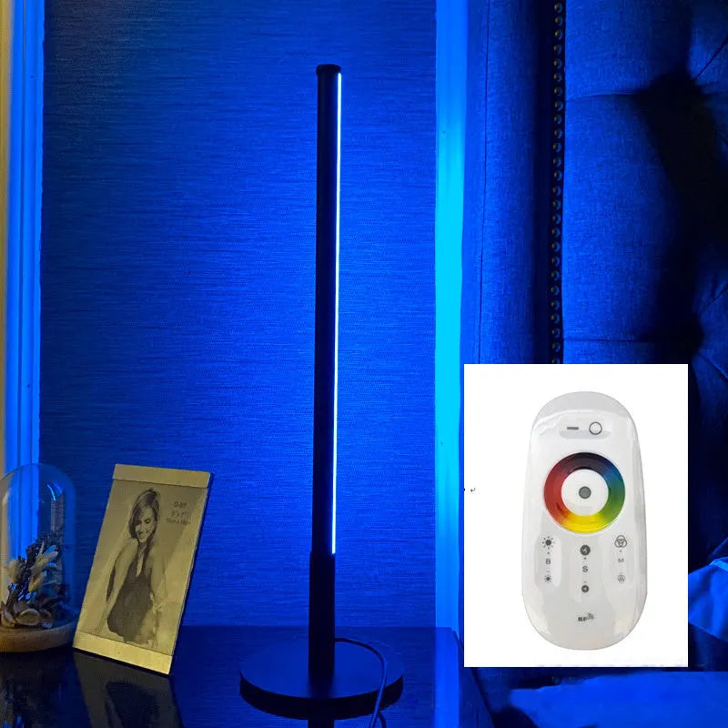 Nordic minimalism black or gold LED bedside table lamp with remote control measuring 150x150x440mm