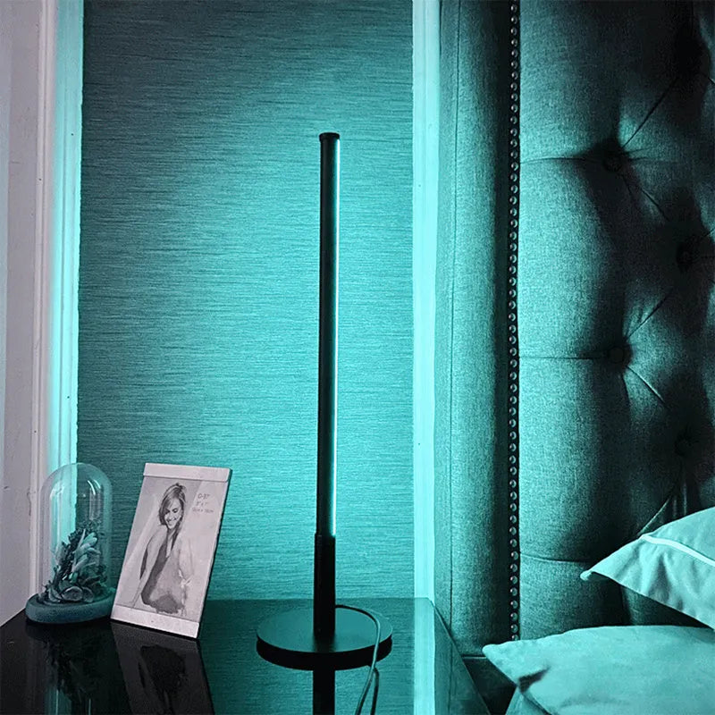 Nordic minimalism black or gold LED bedside table lamp with remote control measuring 150x150x440mm