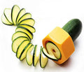 Yellow and green kitchen spiral vegetable cutter with ABS plastic food-grade construction